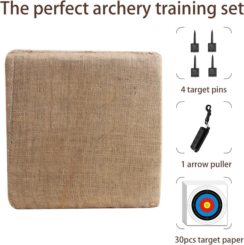 sf. Archery Targets for Backyard,Bow Target with 20/30 pcs Archery Paper Targets and Arrow Puller Target Pin,Straw Target for Youth Beginner Adult Outdoor Shooting Practice - Image 2